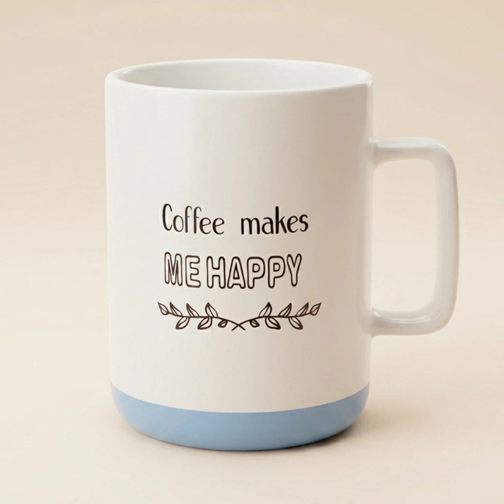 Coffee Quotes Mug - Coffee Makes Me Happy