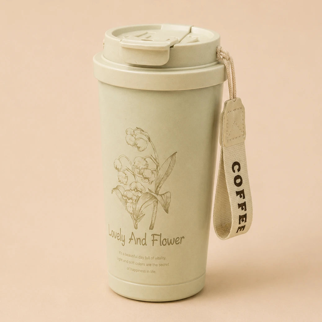Lovely & Flower Coffee Cup – Creamy