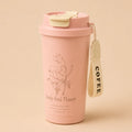 Lovely & Flower Coffee Cup – Soft Pink 🌸